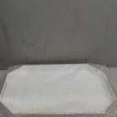 White Decorative Tray with Handles, Octagon Versatile Serving Tray for Coffee Table, Ottoman, Ideal for Serving, Displaying, Organizing (15.7" x 10.2" x 1.6")