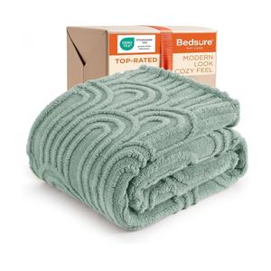 Bedsure GentleSoft Sage Green Christmas Throw Blankets for Women - Super Soft Cozy Winter Blankets for Couch, Cute Fluffy Fleece Throw for Girls Women, Ideal for Room Home Decor, 50x60 Inches