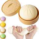 2PCS, Soft Dumpling Squishy Comes with Small One in Any Color, Fidget Toys Adults and Teens, Slow Rising Stress Ball Fidget, Squeeze Toys for Stress Relief Gifts(Beige)