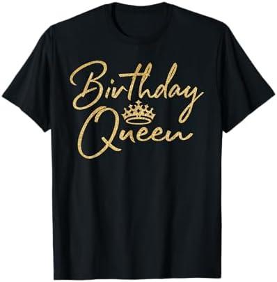 Birthday Queen B-Day Shirt Gift Girly Golden Crown T-shirts T-Shirt Grey 2XL
