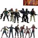 Army Soldiers VS Zombie Toys Action Figure Set 12PCS, 3.9IN
