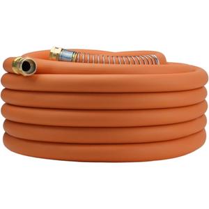 Wiseflow Garden Hose 75FT x 3/4", Heavy Duty Rubber Hose, Water Hose with Five Layered Braiding, Male Female Fittings, 1200PSI Burst, 300PSI Working for Yard, Car Wash, Pets (Orange)