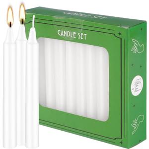 Set of 40 White Candles Mini Unscented Taper Candles for Christmas,Household, Wedding, Rituals, Prayer, Birthdays, Meditation, Altar,Party and Home Dcor Candlesticks - 4 Inch Tall