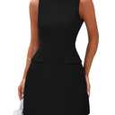 PRETTYGARDEN Womens 2025 Formal Sleeveless Summer Dresses Boat Neck Bodycon Elegant A Line Business Work Mini Dress (Black,Large)