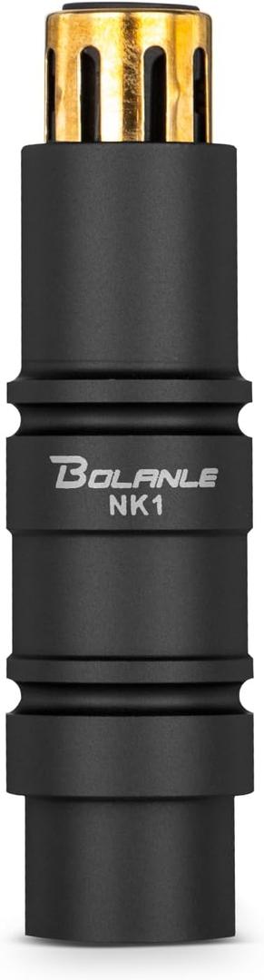Bolanle Microphone Preamps 28dB Gain XLR Male to Female Adapter with Gold-Plated Connectors, 48V Phantom Power for SM7B/SM58 Mics, Mixer, Sound Card (Black)