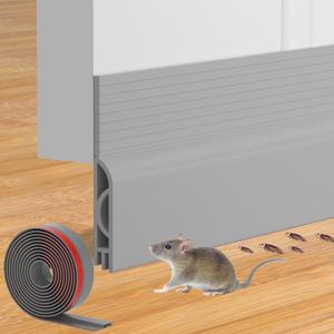 Door Draft Stopper for Bottom of Door, Adjustable Weather Stripping Door Seal for Cold Insulation, Under Door Sweep for Exterior & Interior Doors, Door Bottom Seal Blocker Noise (78inch,Grey) (Gray)