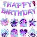 Singer Happy Birthday Party Banner Decorations, Magical Music Movie Theme Party Banners, Cartoon Birthday Party Decorations Supplies