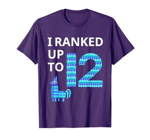 I Ranked Up To 12 Birthday Video Game Llama Piata Birthday T-Shirt S