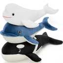 Tezituor Whale Stuffed Animal,3PCS Whales Plush Toys Set,Orca Whale,Beluga Whale,Blue Whale,Gifts for Kids Boys Girls Christmas Birthday