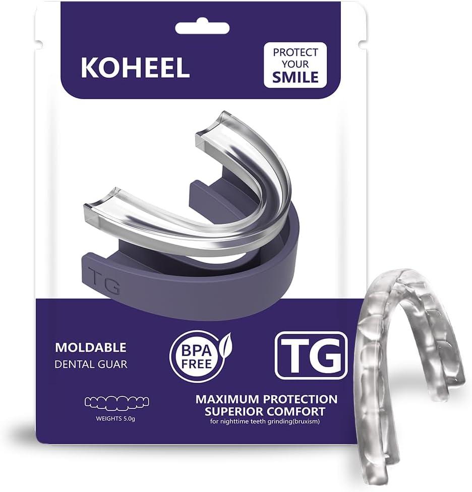 KOHEEL TG Mouth Guard for Teeth Grinding and Clenching, Dental Guard That Easy to Use & Perfect Fit, Stops Bruxism Night Guard (5 Guards)