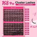 Lash Clusters,168 Pcs eyelash clusters 8-16 mixed cluster eyelash extensions 2 Styles Mixed lash extension Super Thin Band and Reusable Soft & Comfortable (Into You-01+Into You-02,D-8-16Mix)