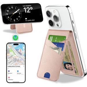 TopMade for MagSafe Wallet, Works with Apple Find My, Magnetic Wallet for iPhone 17/16/15/14/13/12 Series, for iPhone Wallet Stand with Finder Tracker, 6 Card Holder, RFID Blocking, Slim, Gold