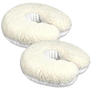 Mixweer 2 Pcs Massage Face Cradle Cover Fleece Massage Table Headrest Cover 14.6'' x 13'' Beauty Bed Headrest Pillow Pad, Exclude Pillow Insert(White)