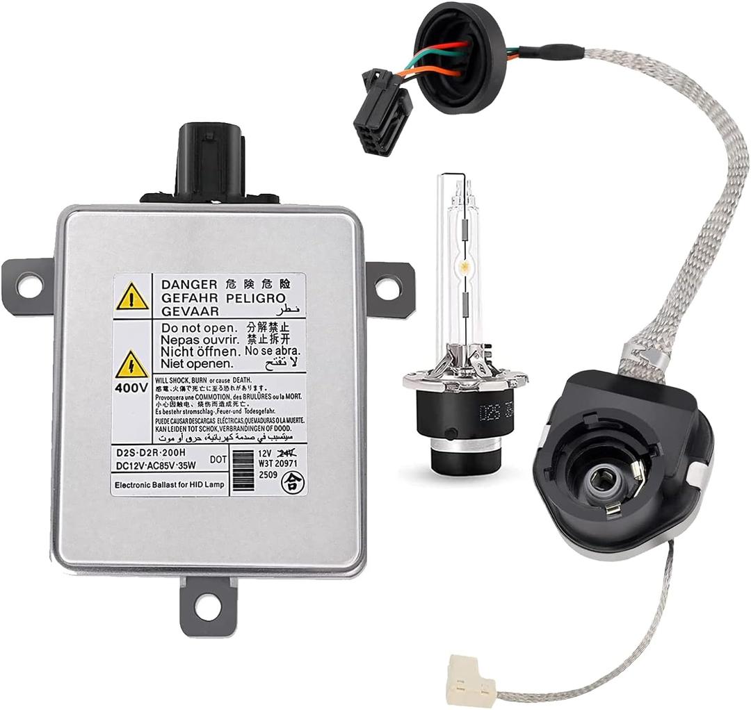 W3T19371 Xenon HID Headlight Ballast with Igniter & D2S Bulb Replacement for Acura TL TSX ILX ZDX RDX Honda Odyssey Mazda 3 5 CX-9 Mitsubishi Outlander Lancer - Replaces W3T15671 W3T16271