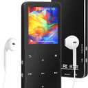 MP3 Player 32GB, Portable Bluetooth 5.2 MP3 MP4 Music Player with Speaker, 1.8" Full Touch Screen, FM Radio, Voice Recorder, E-Book, HiFi Sound, for Sports and Travel