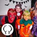 1 Pair Deer Antlers Headband Plastic Deer Antlers Branch Fake Rein Headdress Simulated Horn Hair Hoop for Halloween (Blue)