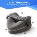 Memory Foam Knee Pillow for Side Sleepers Hip Pain with Adjustable Strap - Between Leg Pillow for Side Sleeping - Sciatica Pain Relief Support for Back, Knees, Joints, and Spine Alignment Cushion, 1 Pack