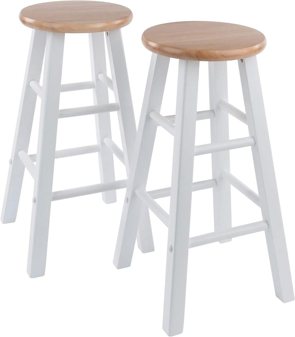 Winsome Element Counter Stools, Natural & White, 24", 2 Piece Set