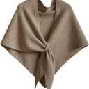 Winter Shawl Wraps Women Knitted Shawls and Wraps Cardigan Cape Wool Pashmina Shoulder Top Sweater Shawl Scarf 2025 (Khaki)