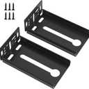 LONTAN 5 Pairs Black Rear Mounting Brackets for Drawer Slide Mounting Brackets B4502BK Metal Drawer Slide Brackets for Drawer Gildes Cabinet Parts 1.77 inch(45mm) Width Furniture