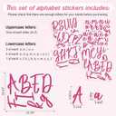 Boao Personalized Name Wall Decal Large Cursive Letter Stickers Alphabet Custom Name Stickers Nursery Wall Decal for Bedside Bedroom Classroom Home DIY Crafts (Vintage,Hot Pink,Regular)