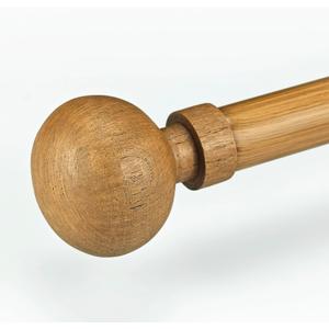 Adjustable 72-144 Inch Faux Wood Curtain Rods, 1 Inch Diameter with Wood Grain Round Finials, Fits 68-140 Inches Windows, Heavy Duty Decorative Window Drapery Rod