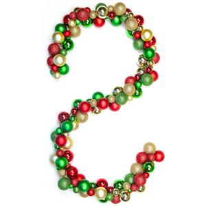 6 Feet Christmas Garland Balls Ornaments Shatterproof Christmas Bulb Garland Outdoor Indoor Hanging Decors Home Party Xmas Tree Decorative Red Green Gold