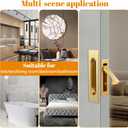 2pcs Gold Pocket Door Handles and Recessed Finger Flush Pulls, Professional Stainless Steel 304 Pocket Door Pull, Edge Flush Pull for Sliding Door, Sliding Doors