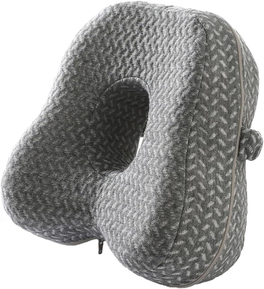 2 x Knee Pillow for Side Sleepers - Butterfly Hollow Design Aligns Spine and Relieves Pressure - Memory Foam Leg Elastic Pillow Strap for Back, Hip, Sciatica Pain Relief - Gray