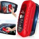 Automotive Oil Film Cleaning Brush with Reusable Foam Sprayer, Upgraded Antifog Glass Cleaning Board, Glass Oil Film Remover for Car Windows & Windshields, Versatile Car Glass Cleaner Brush (Red)