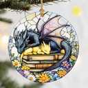 Christmas Ornaments, Dodosky 2.8in Ceramic Dragon Ornament, Xmas Decor, Christmas Tree Ornaments, Xmas Decorations for Tree, Holiday Ornament, Book Lover Gift, Gifts for Bookworm, Dragon Lovers Pack Of 2