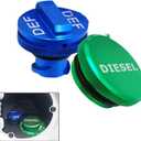 Diesel Fuel Cap for Dodge,Bille t Aluminum Fuel Cap Combo Pack,Magnetic Ram Diesel Billet Aluminum Fuel Cap and DEF Cap Combo for RAM 1500 2500 3500 Trucks (2013-2020) with New Easy Grip Design