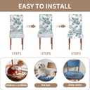 Stretch Dining Chair Covers Set of 6,Floral Print Chair Covers,Soft Removable Washable,Pet Friendly Furniture Protector,Universal Chair Slipcovers for Home, Kitchen,Ceremony Dining Room Seat (White Kite Flower)