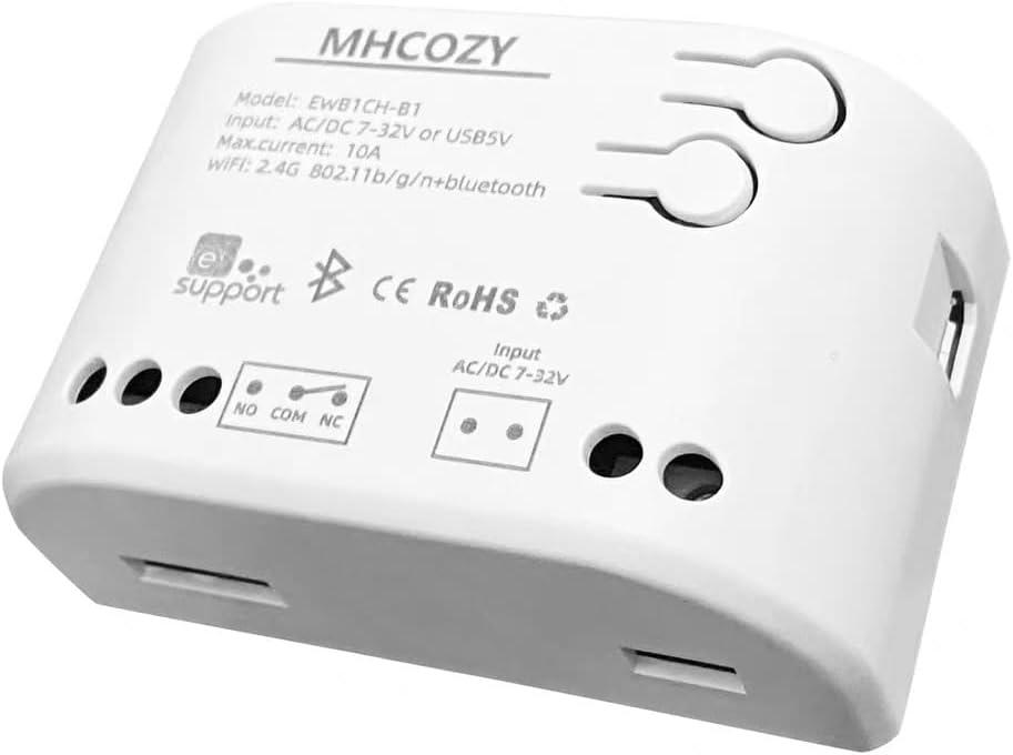 MHCOZY 4 Channel Smart WiFi RF Bluetooth Wireless Dry Contact Relay Switch Module,Phone app Remote Control,Compatible with Alexa Google Home (Tuya 4CH 5V AC/DC732V)