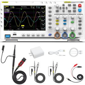 FNIRSI 1014D Oscilloscope 2 in 1 Digital Oscilloscope DDS Signal Generator, 100X High Voltage Probe, 2 Channels 100Mhz Bandwidth 1GSa/s Sampling Rate Built-in 1GB Storage Space