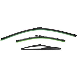 3 Piece Front and Rear Windshield Wiper Blades Set 6754 Size Compatible with Grande Punto 199 Auto Replacement Parts for Clear Visibility in Rain Snow and Weather Conditions