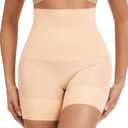 Ecogoose Tummy Control Shapewear for Women - Seamless High Waisted Body Shaper Shorts, No-Roll Under Dress Shapewear, M