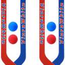 8 Pcs Mini Knee Hockey Stick and Ball Set Knee Hockey Set Includes 4 Mini Sticks and 4 Foam Balls for Sports Winter Indoor Floor (Red Blue)