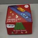 Flex Tracks 15 Ft Starter Set, Flexible Race Track for Kids 3+ with Strong Suction Cups, Flexible Car Track Race Car Ramp Track Compatible with 1/64 Diecast Cars, Portable Rolls Up Race Tracks (Blue Red)