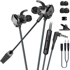 BlueFire 3.5 MM Gaming Headphone Wired Gaming Earphone Noise Cancelling Stereo Bass E-Sport Earphone with Adjustable Mic for PS4, Xbox One, Laptop, Cellphone, PC (Black)