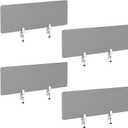 Desk Divider 4 Pcs Desk Privacy Panel 47.2''L x 15.8W'' Office Partitions Grey Acrylic Panel Pack of 4 Desk Divider Partition with Adjustable Universal Base Brand: Yeaborn