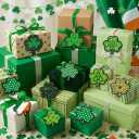 2 x St. Patricks Day Decorations, 36 Pcs Wooden St. Patricks Day Ornaments, Shamrock Hanging Ornaments St Patricks Day Tree Decorations with Twine for Home Party Decor, 12 Styles