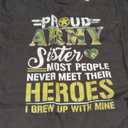 Proud Army Sister T Shirt T-Shirt Grey Small