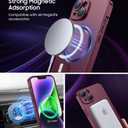 LEKEVO Magnetic for iPhone 14 Case [Compatible with MagSafe][Built-in Camera Lens Protector] Slim Soft Silicone Bumper Shockproof Metallic Luster Phone Case (Burgundy)