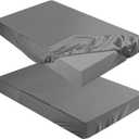 Breling Fitted Sheet (Sheet Only) Compatible with Milliard Trifold Mattress Folding Mattress Fitted Microfiber Bedclothes for Camp Bunk Rvs Bed(Dark Gray,2 Pcs,Full,4'')