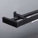 Double Curtain Track Wall Mount Heavy Duty Aluminum Set-Black-2.5m(8.2ft)