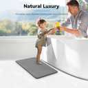 Stone Bath Mat, Dries Quickly, Non-Slip Diatomaceous Earth Bath Mats for Bathroom, Super Absorbent Stone Shower Mat, Easy to Clean, 23.5" x 15.5" Dark Gray