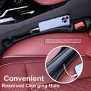 Car Seat Gap Filler 2 Pack, Auto Seat Side Gap Filler Organizer with Storage Slot & Hook, 3 in 1 Carseat Gap Spacer Plug Strip Universal Fit Car SUV Truck Fill The Gap Between Seats & Console, Black