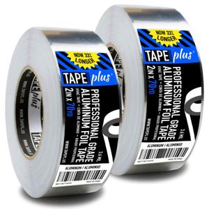 2 Pack Professional Grade Aluminum Foil Tape - 2 Inch by 210 Feet (70 Yards) - Insulation Tape for HVAC, Sealing, Patching Hot & Cold Air Ducts, Metal Repair and Much More