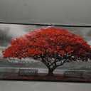 AJAZIKO Red Wall Art - Modern Framed Wall Art for Living Room - Red Tree Black and White Landscape Canvas Prints Posters & Prints for Home Office Bedroom Decorations - Large Wall Pictures 2040IN